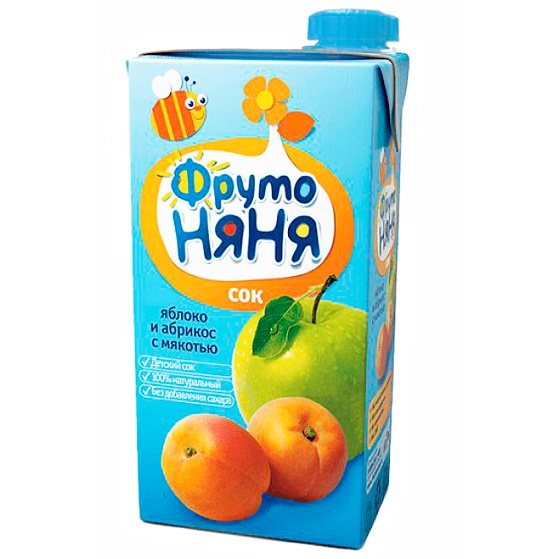 Сок "Фрутоняня" яблоко-абрикос с мякотью (500 мл.)