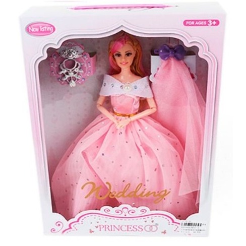 Кукла Невеста (29 см в розовом платье, шарнирная)