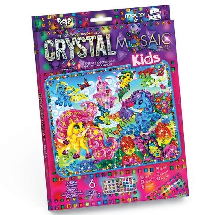 Набор креативного тв-ва Crystal Mosaic Kids Волшебные Пони CRMk-01-01