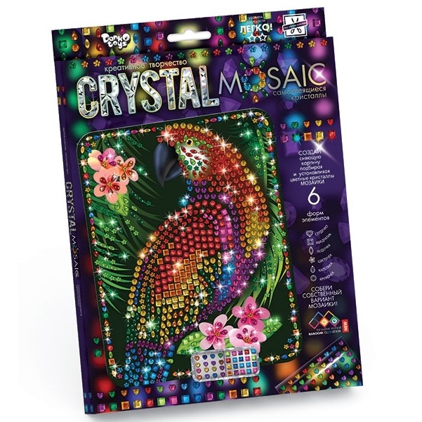 Набор креативного тв-ва Crystal Mosaic Попугай CRM-01-10