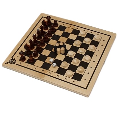 Игровой набор 3 в 1 нарды, шашки, шахматы (40*21*3 см)