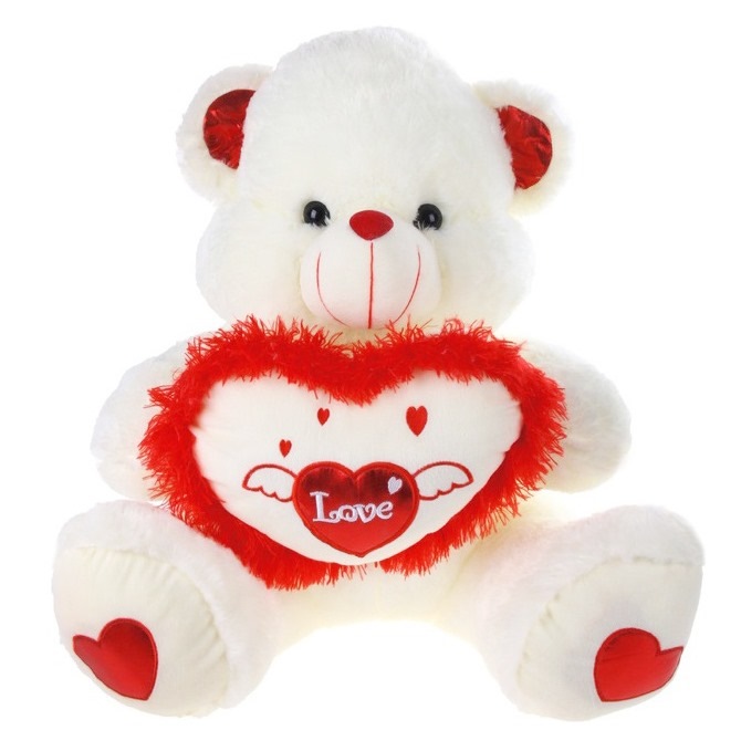 Медведь с сердцем с вышивкой "Love" № 2 (80 см)