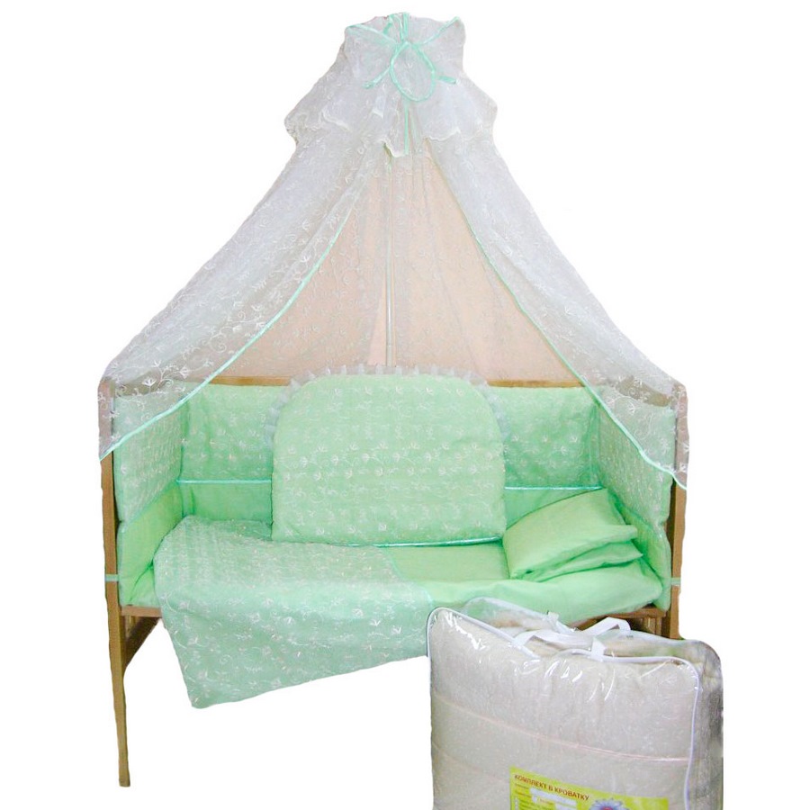Комплект в кроватку 8 предм "Нежность" Балу (зеленый) ш4033