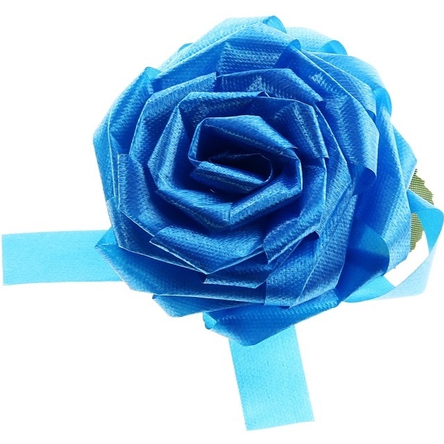 Бант-роза (голубой, 8.5 см)