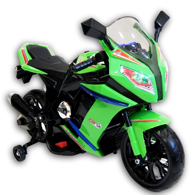 Электромотоцикл RiverToys М111ММ от 2 лет (свет, звук, зеленый)