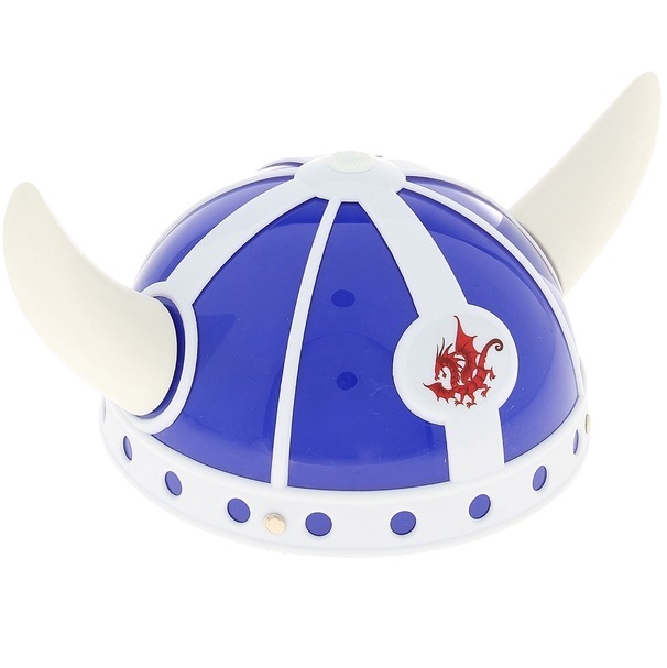 Карнавал шлем викинга с рогами дракон сине-белая 329533