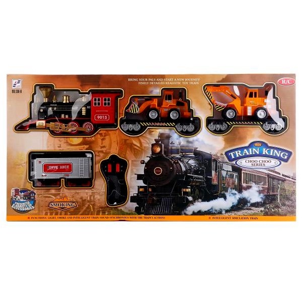 Железная дорога Train King с пультом (свет, дым)