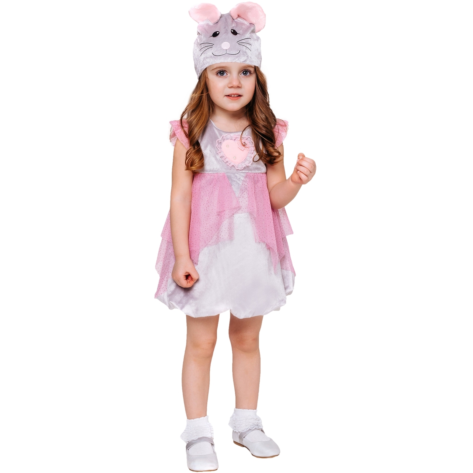 Карнавальный костюм "Мышка" (платье, шапка) размер 104-52