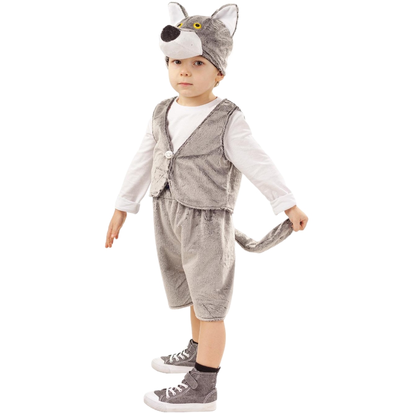 Карнавальный костюм "Волк фомка" (жилет,шорты,шапка) размер 110-56