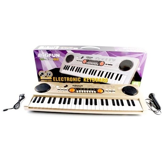 Синтезатор Bigfun (49 клавиш, запись, микрофон, бежево-серый)