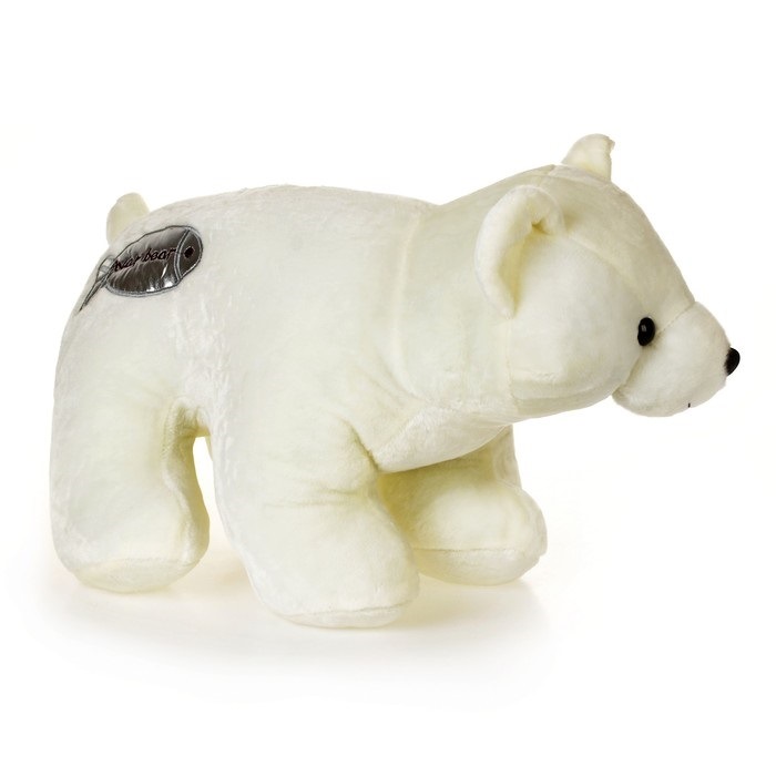 Мягкая игрушка "Белый медведь с вышитой рыбой №1" (26x34x56 см)