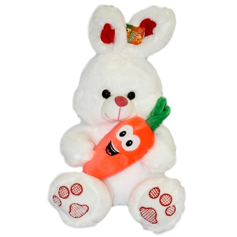 Мягкая игрушка "Заяц с морковкой" (16x27x20 см)