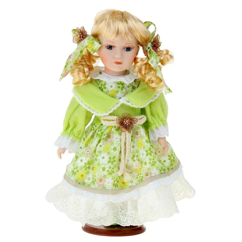 Кукла коллекционная "Глория" в нежно-зелёном платье (30 см)