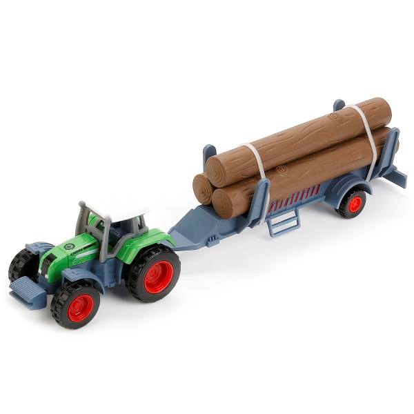 Трактор с прицепом "Технопарк" (21 см, подвижные элементы, металл)