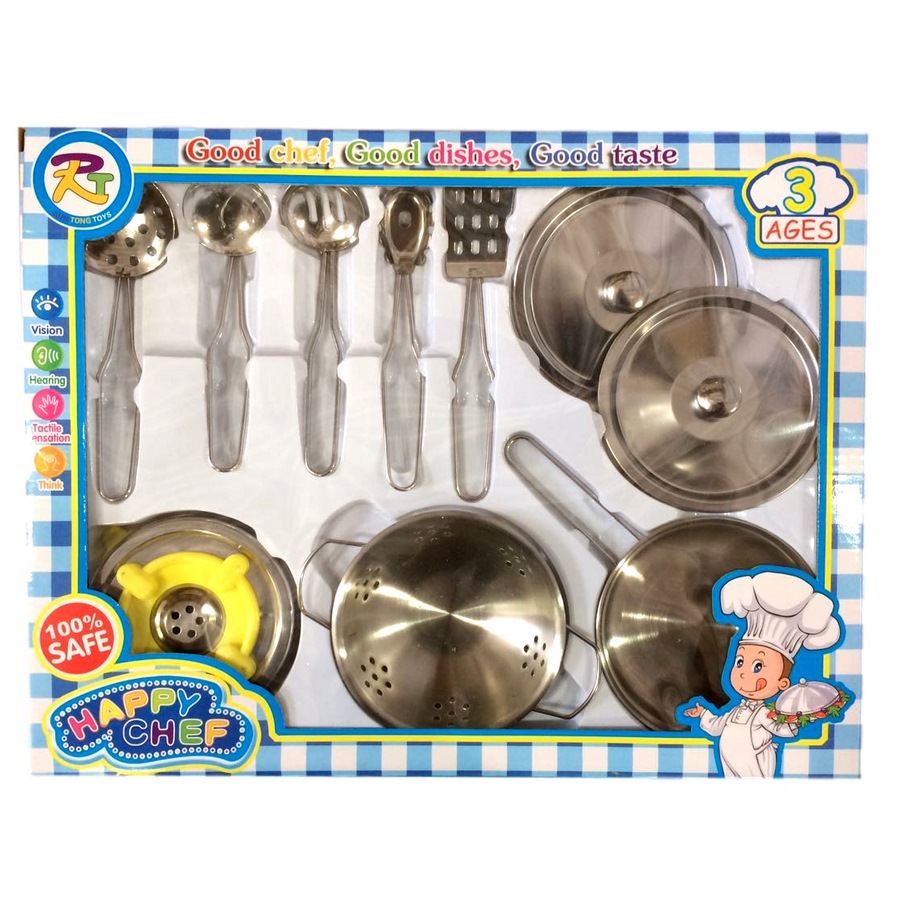 Набор металлической посуды "Счастливый повар" (10 предметов)
