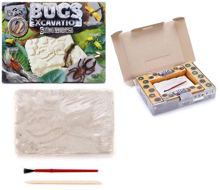 Набор для проведения раскопок Bugs Excavation Насекомые (жуки и стрекоза) BEX-01-02