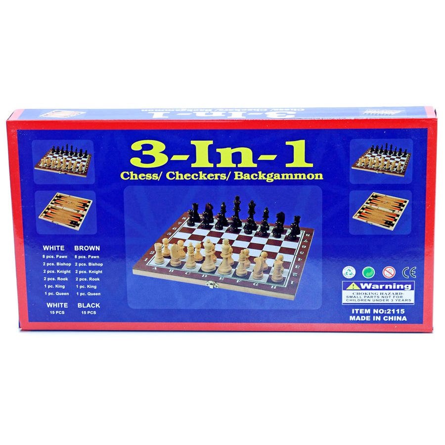 Набор настольных игр 3 в 1 "Шахматы, шашки, нарды" (29х29 см)