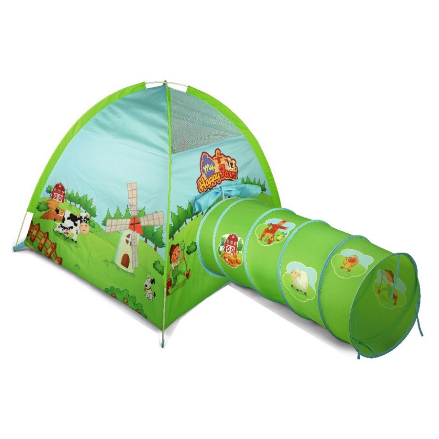 Игровая палатка "Ферма" (123х110 см, туннель 118х47 см, в чехле)