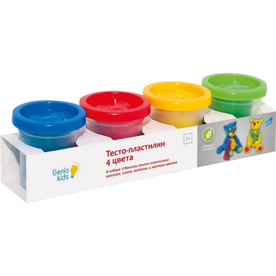 Тесто-пластилин Genio Kids (4 цвета, 250 мл.)