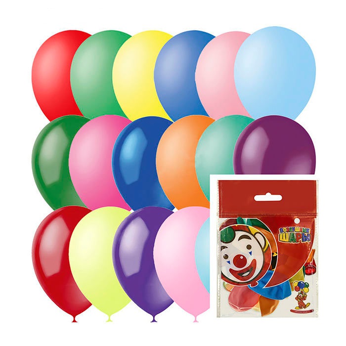 Воздушные шары ассорти 8" 20 см (15 шт, латекс)