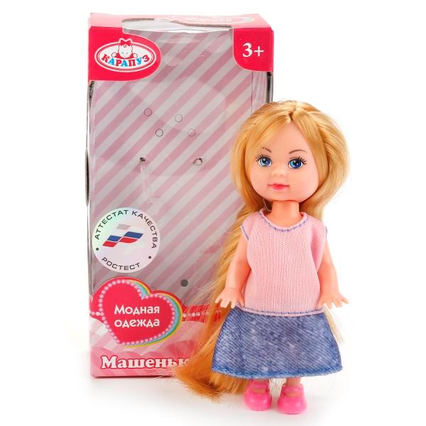 Кукла "Карапуз" Машенька светлые волосы (12 см, в модной одежде)