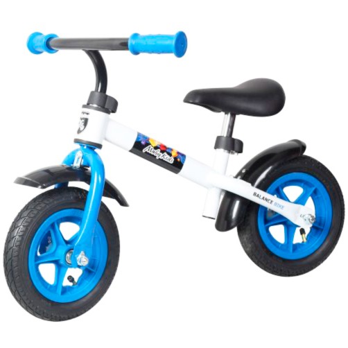 Беговел Moby Kids KidRun 10, 10" (надувные колеса, пластиков обод, крылья, бело-синий)
