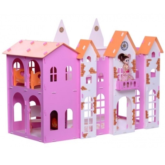Домик для кукол с мебелью "Замок Джульетта" (бело-розовый) 000261