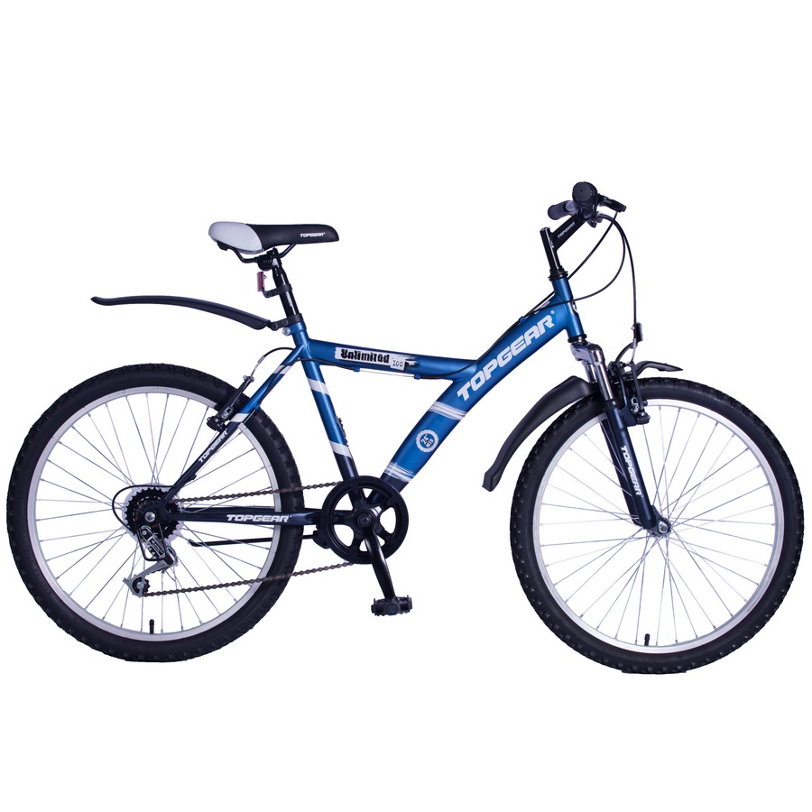 Велосипед Топ Гир Unlimited 24" 16.5" (6 скоростей, тормоз V-тип, сине-черный)