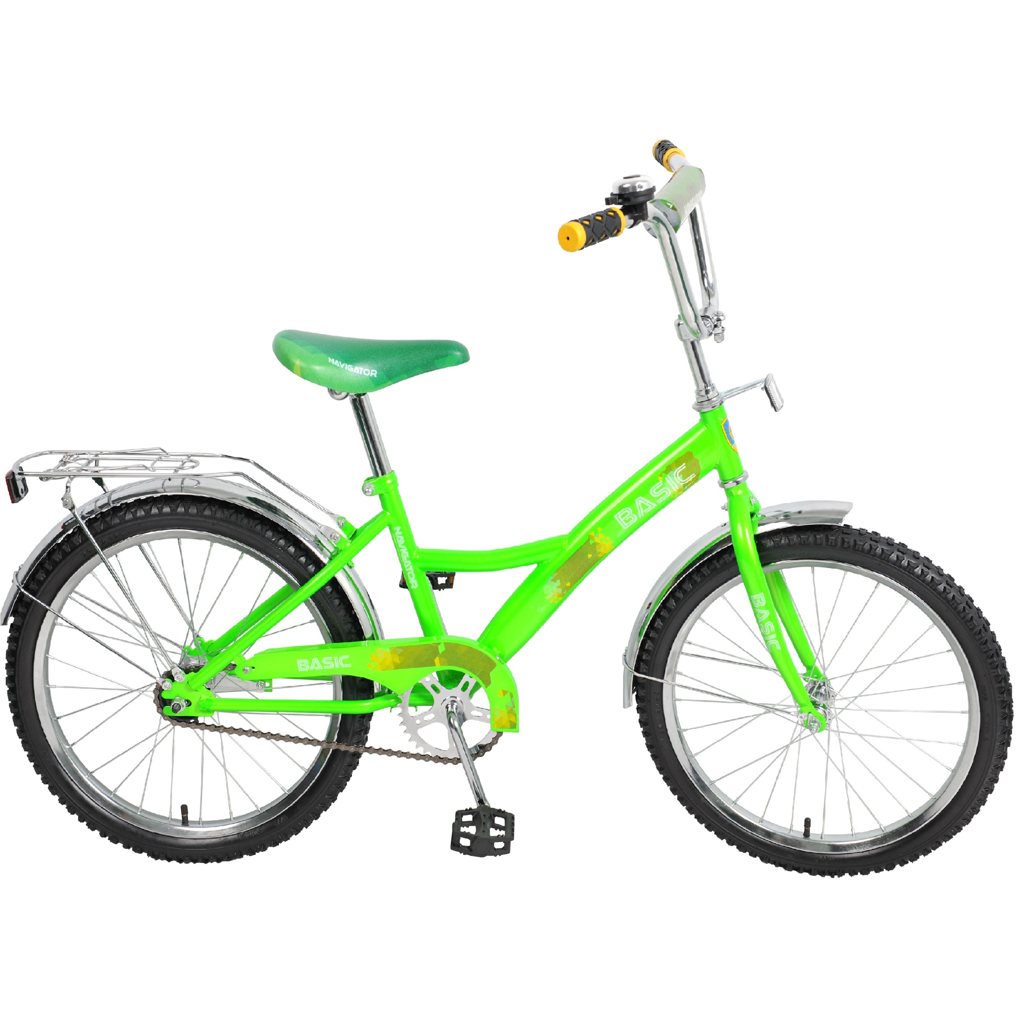 Велосипед 20" Навигатор Basic (зелено-салатовый, багажник)