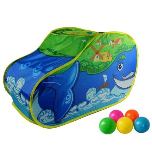 Игровая палатка "Чудо кит" (пластмассовые шарики 20 шт, сумка на молнии)