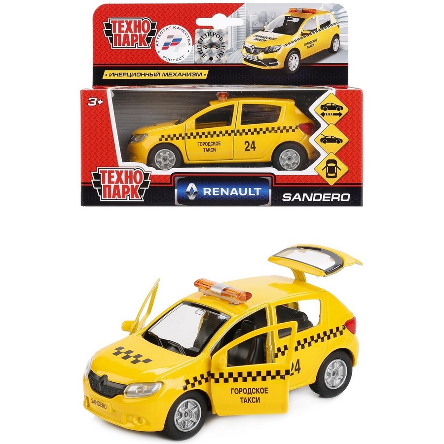 Такси Технопарк Renault Sandero Такси (металл, 12 см)