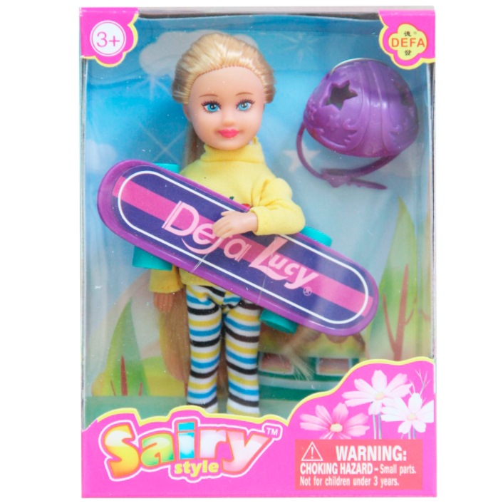 Кукла Дефа Люси "Малышка со скейтом" (15.5 см)