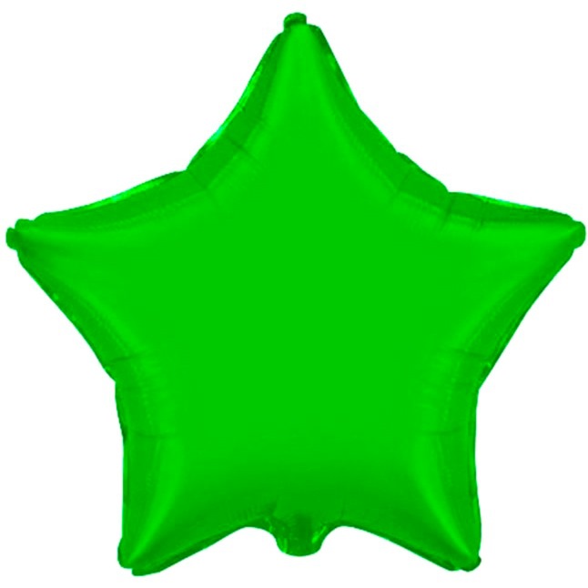 Воздушный шар "Звезда" металл, зелёный (фольга, 32")