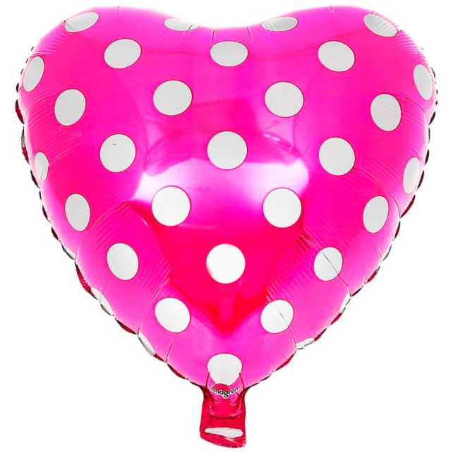 Воздушный шар "Горошек на фиолетовом" (сердце 18")