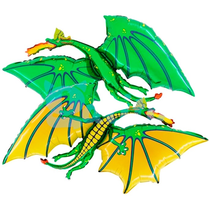 Воздушный шар "Дракон зеленый" (фольга 40")