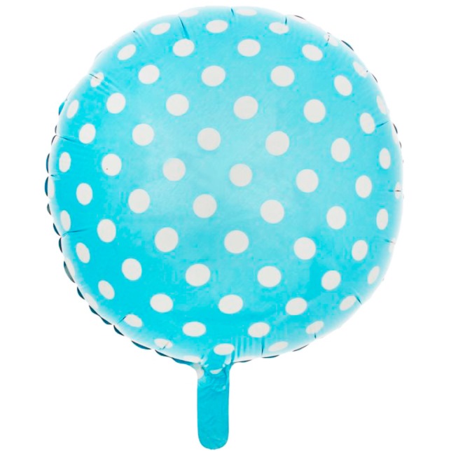 Воздушный шар "Горошек на голубом" (фольга, круг 18")