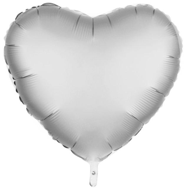 Воздушный шар "Сердце" пастель White (фольга, 36")