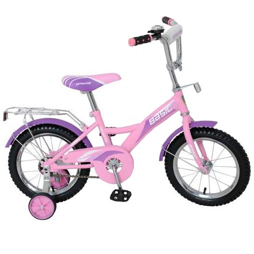 Велосипед 14" Навигатор Basic (розово-фиолетовый, багажник)