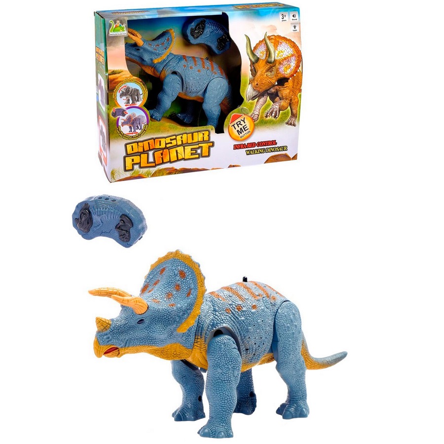 Динозавр с пультом "Трицератопс" (свет, звук)