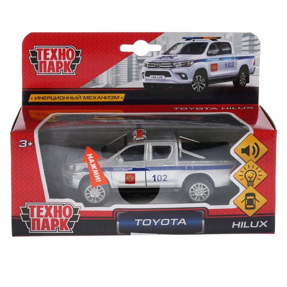 Машина "Технопарк" Toyota Hilux полиция (металл, 12 см, свет, звук)