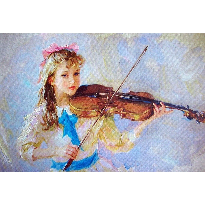 Картина по номерам "Девочка со скрипкой" (40х50 см)