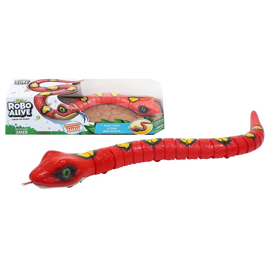 Интерактивная игрушка "Робо-змея" (красная, 42 см)