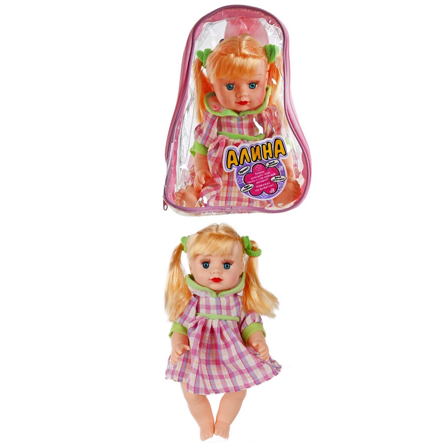 Кукла алина с хвостиками, 22 см, рюкзак
