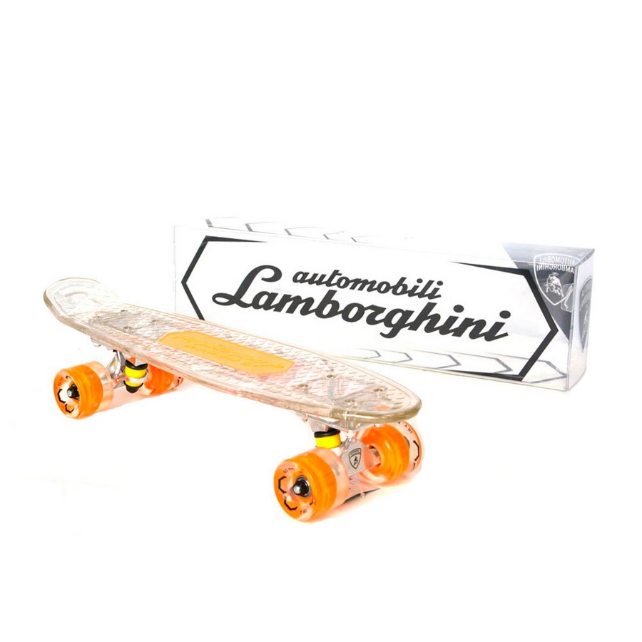 Скейтборд "lamborghini" прозрачный, с музыкой через bluetooth, дека: pp с led подсветкой, размер 22"*6"