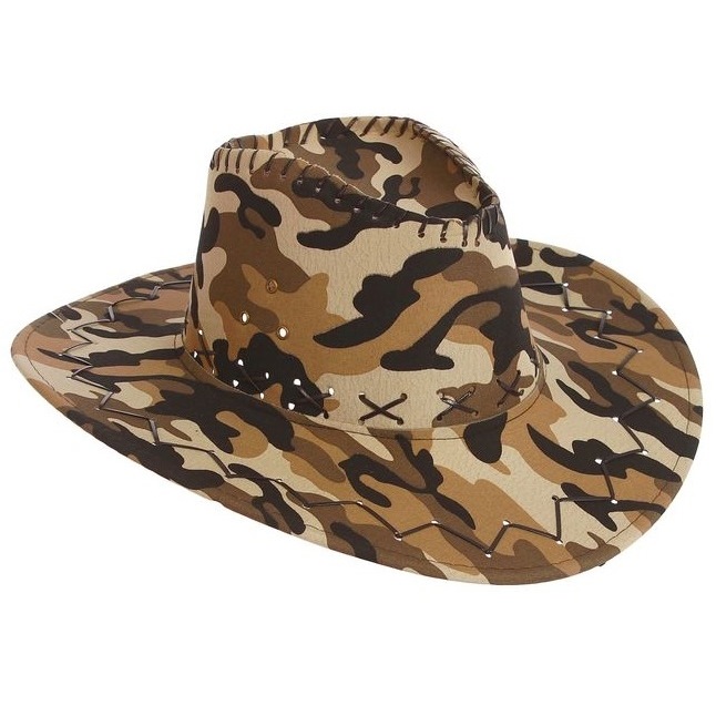 Шляпа ковбойская "хаки", коричневая, р-р 56-58, длинные поля 1202154