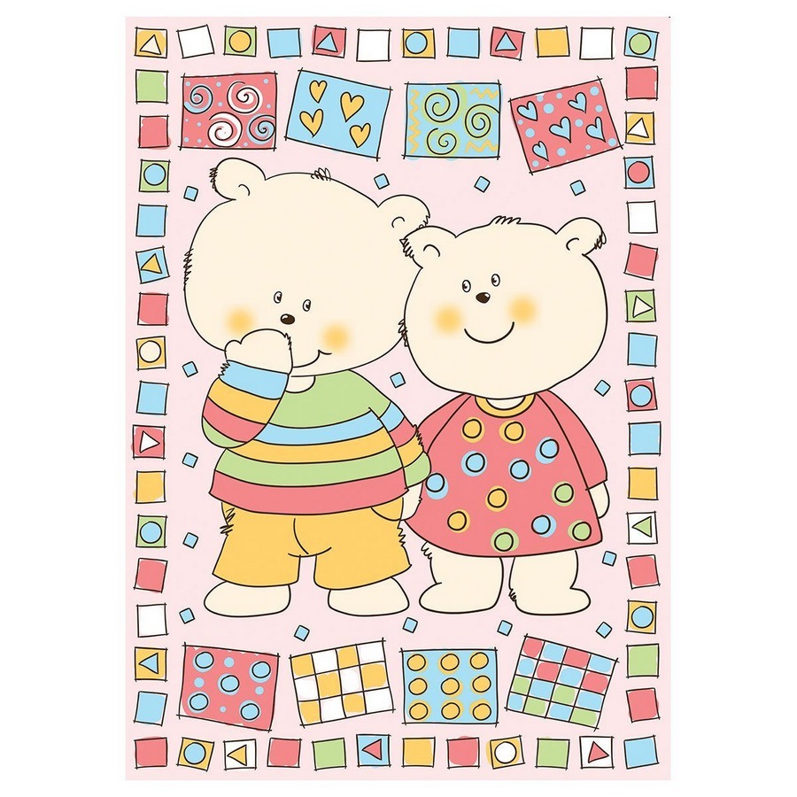 Одеяло байковое "два медведя" 100х140 розовый d321511/12ro