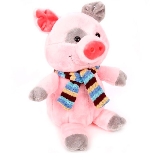 Мягкая игрушка "Свинка-малыш с шарфом" (25 см)