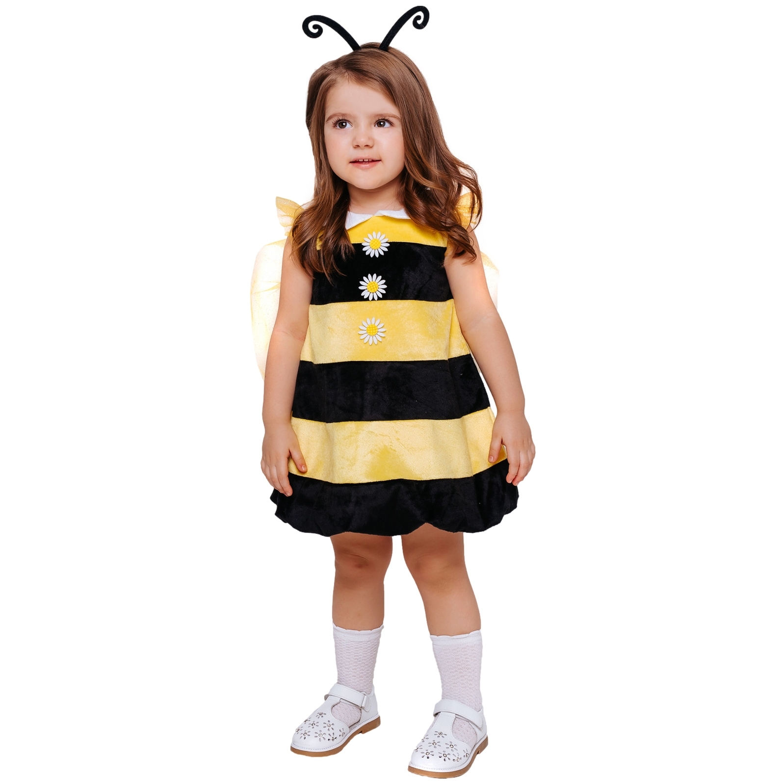 Карнавальный костюм "Пчелка жужа" (платье, ободок) размер 104-52