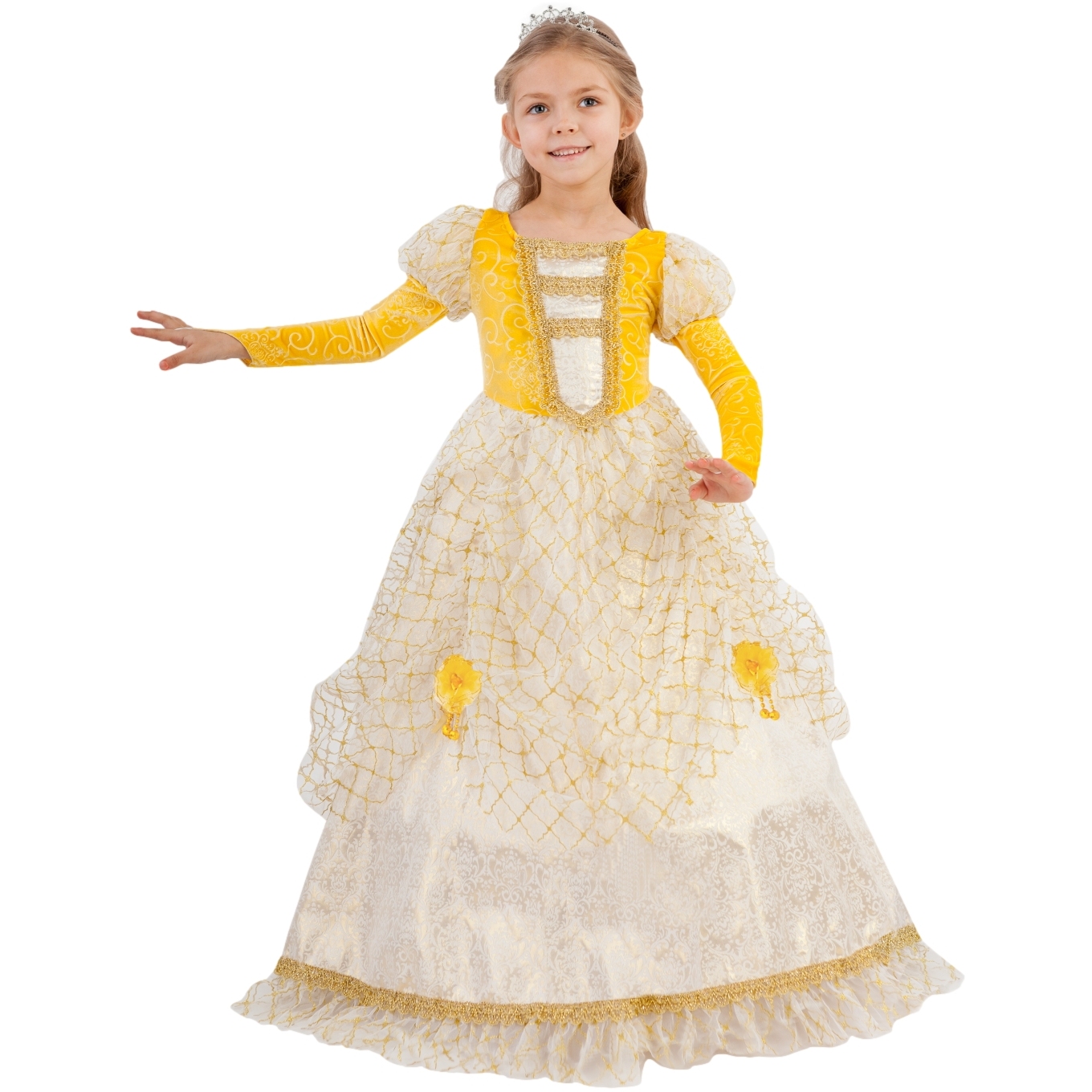 Карнавальный костюм "Принцесса Анабель" (платье, подъюбник на кольцах, диадема) размер 116