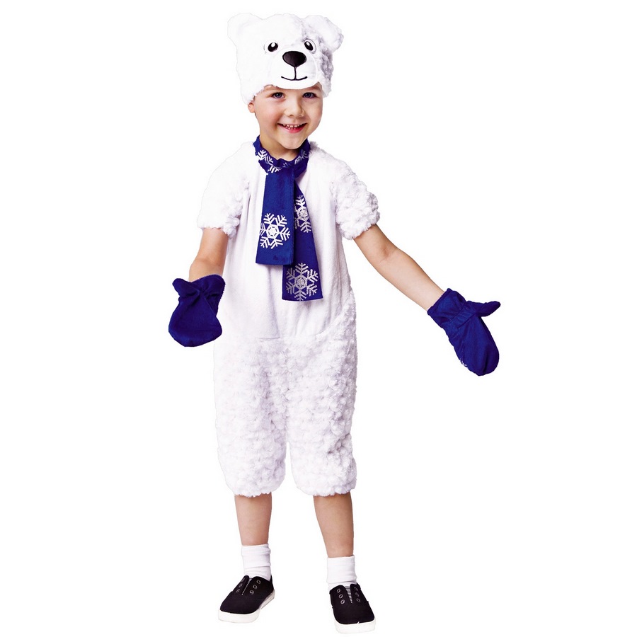 Карнавальный костюм " Медведь" (комбинезон, шапка, варежки, лапки-носочки) размер 104-52